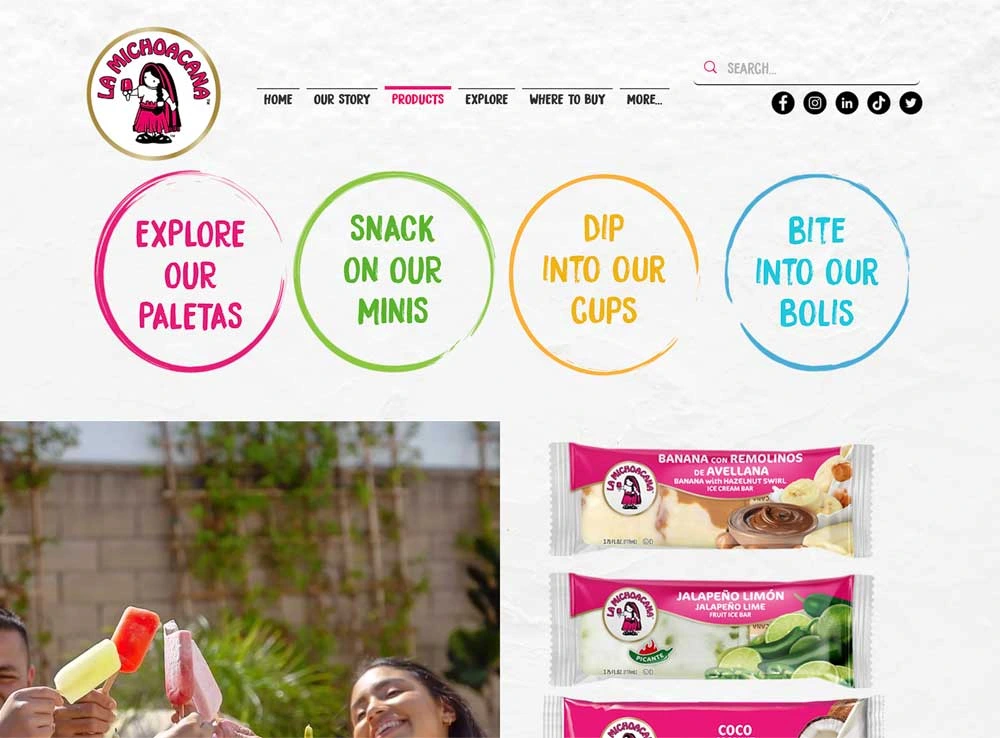 La Michoacana product page before